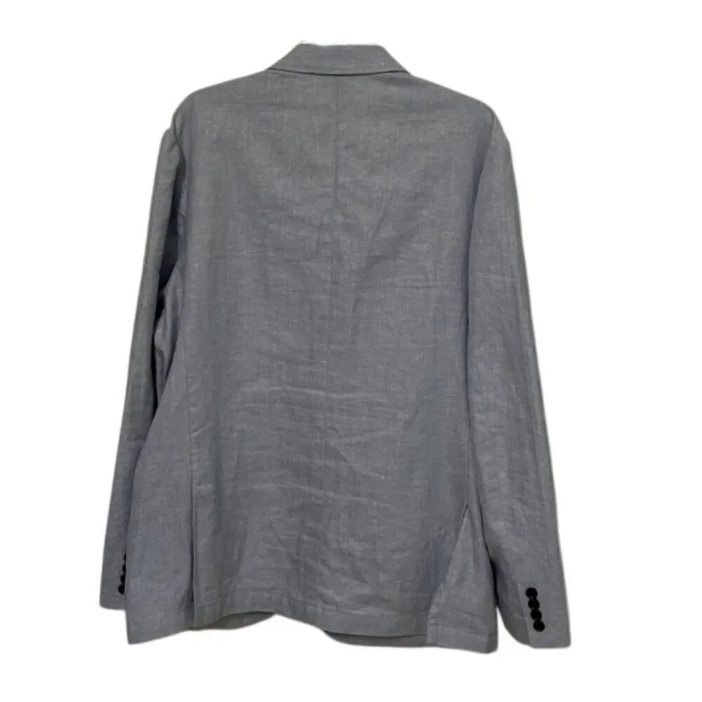 J. Crew Thompson Light Blue Linen Blend Blazer Mens Size 44 Unstructured K8590